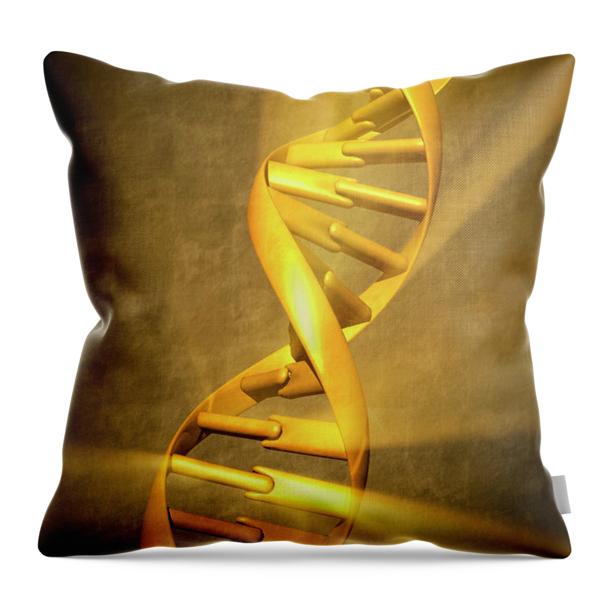 Physical Structure Throw Pillow featuring the photograph Dna Double Helix by Gary S Chapman