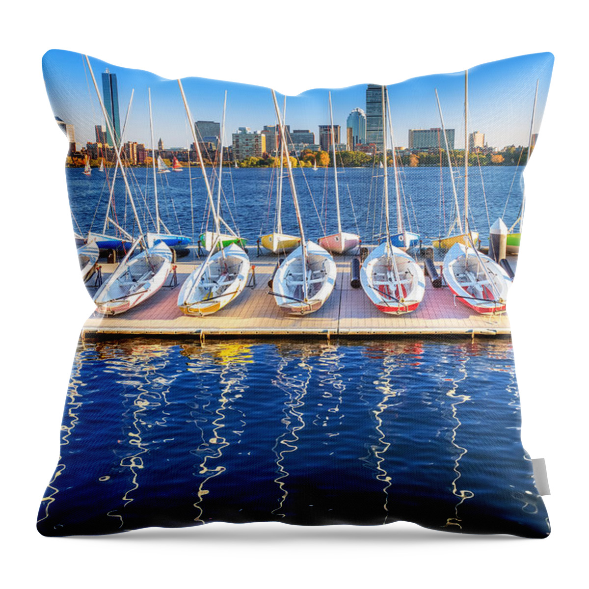 Back Bay Throw Pillow featuring the photograph Do Sailboats Doodle by Sylvia J Zarco