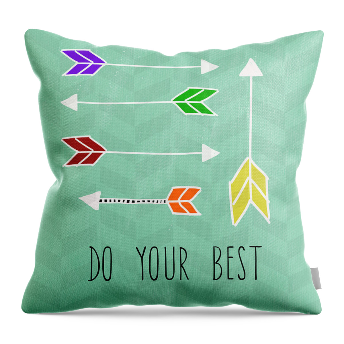Arrow Throw Pillow featuring the mixed media Do Your Best by Linda Woods