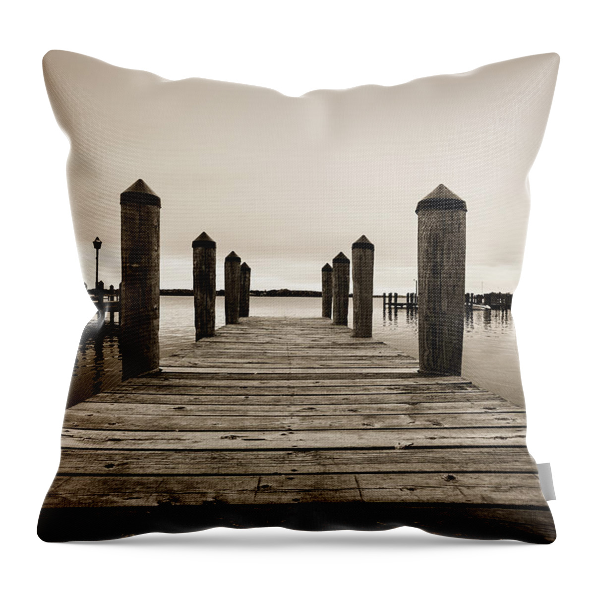 Wayzata Throw Pillow featuring the digital art Docks to Lake Minnetonka by Susan Stone