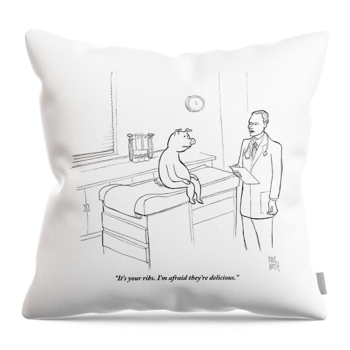 Doctor To Pig Throw Pillow