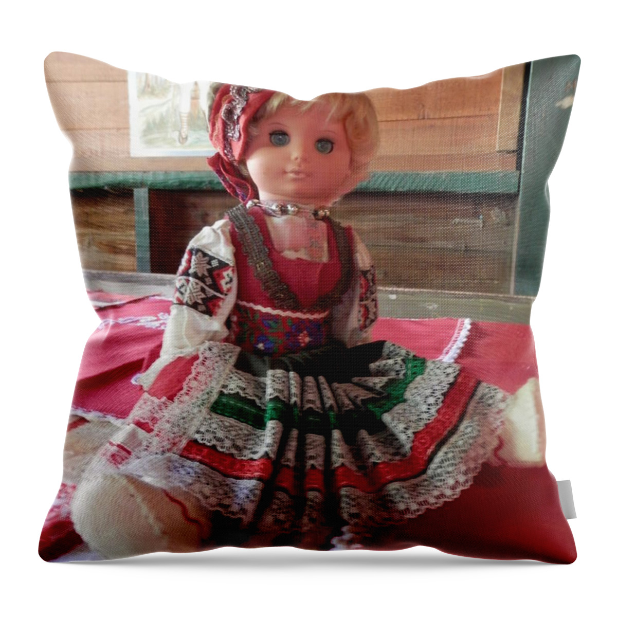 Doll Throw Pillow featuring the photograph Doll 2 by Pema Hou
