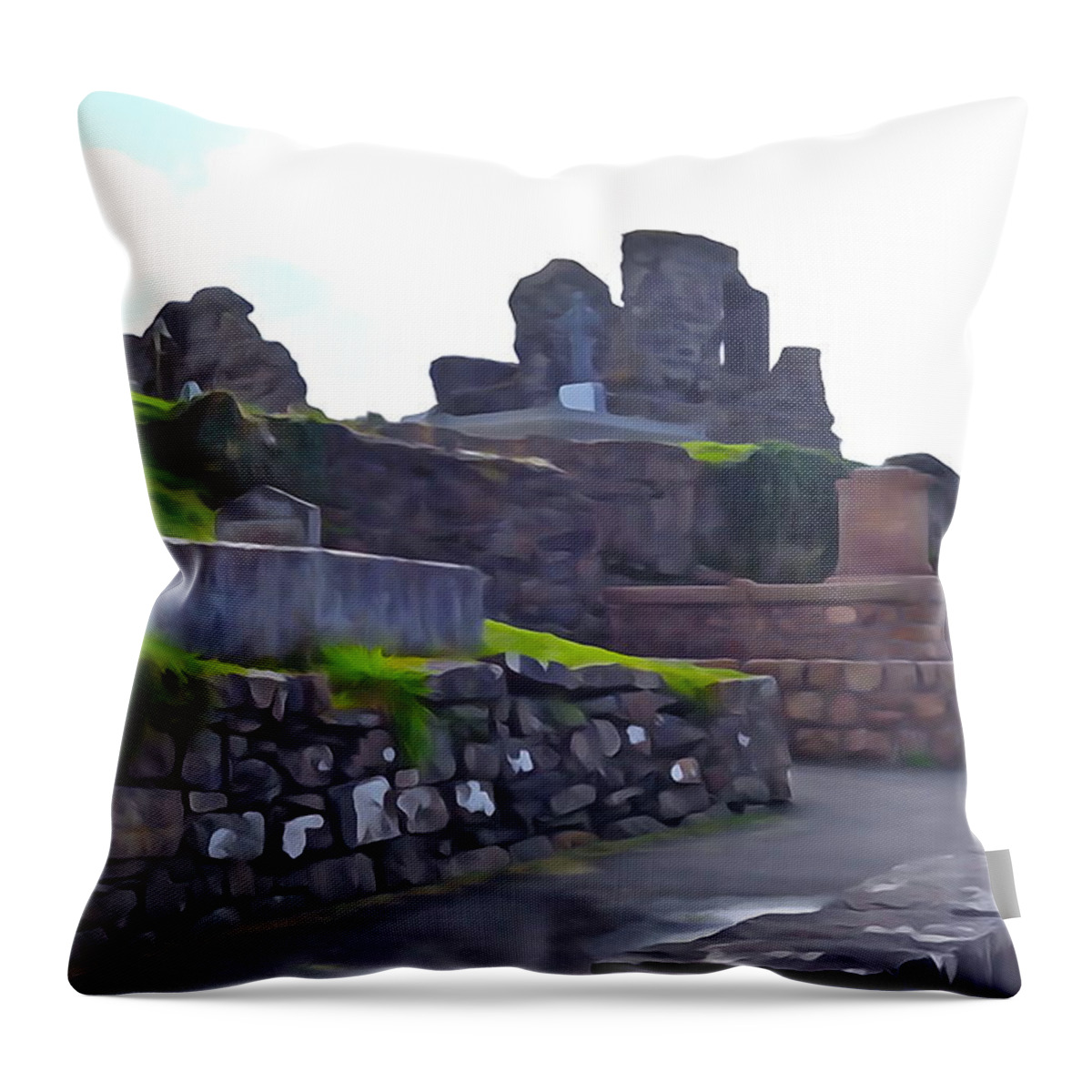 Ruins Throw Pillow featuring the photograph Donegal Rest by Norma Brock