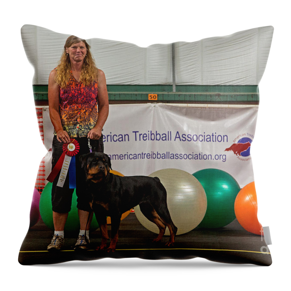  Throw Pillow featuring the photograph Donna Dolerzal and Sinjin by Fred Stearns