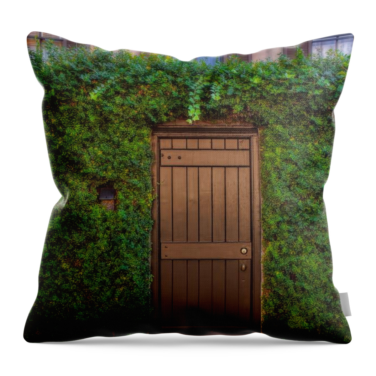 Savannah Throw Pillow featuring the photograph Door in the Hedge Savannah by Henry Kowalski