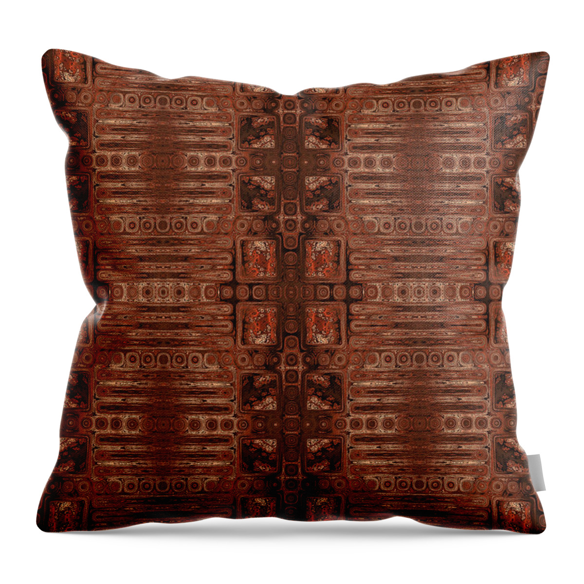 Geometric Abstract Throw Pillow featuring the digital art Doors of Zanzibar Clove by Judi Suni Hall