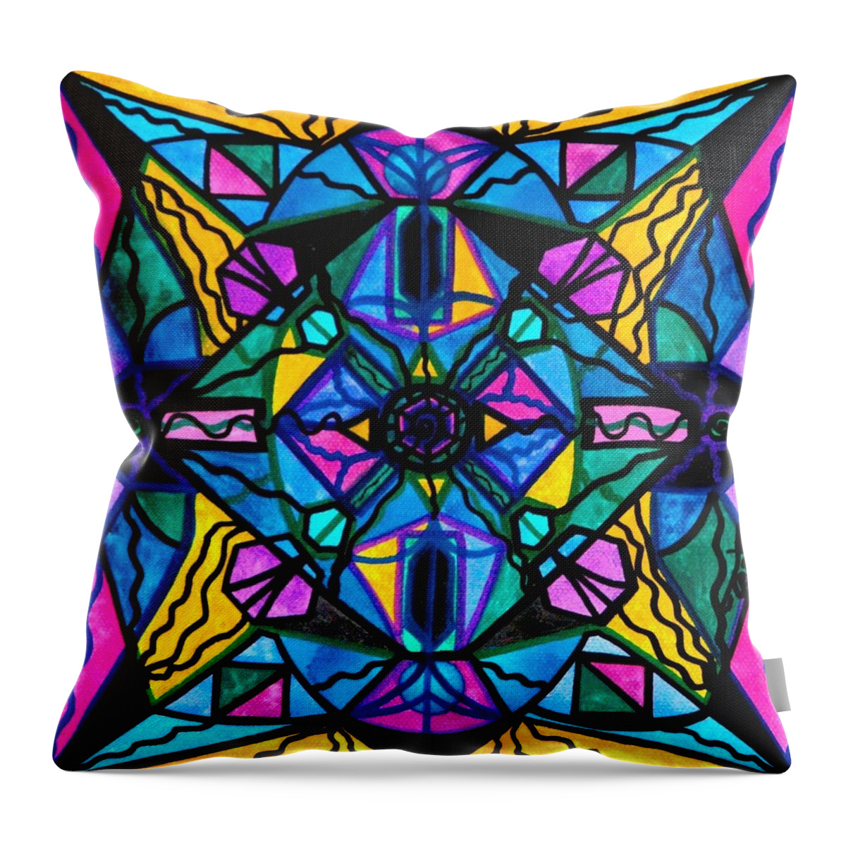 Dopamine Throw Pillow featuring the painting Dopamine by Teal Eye Print Store