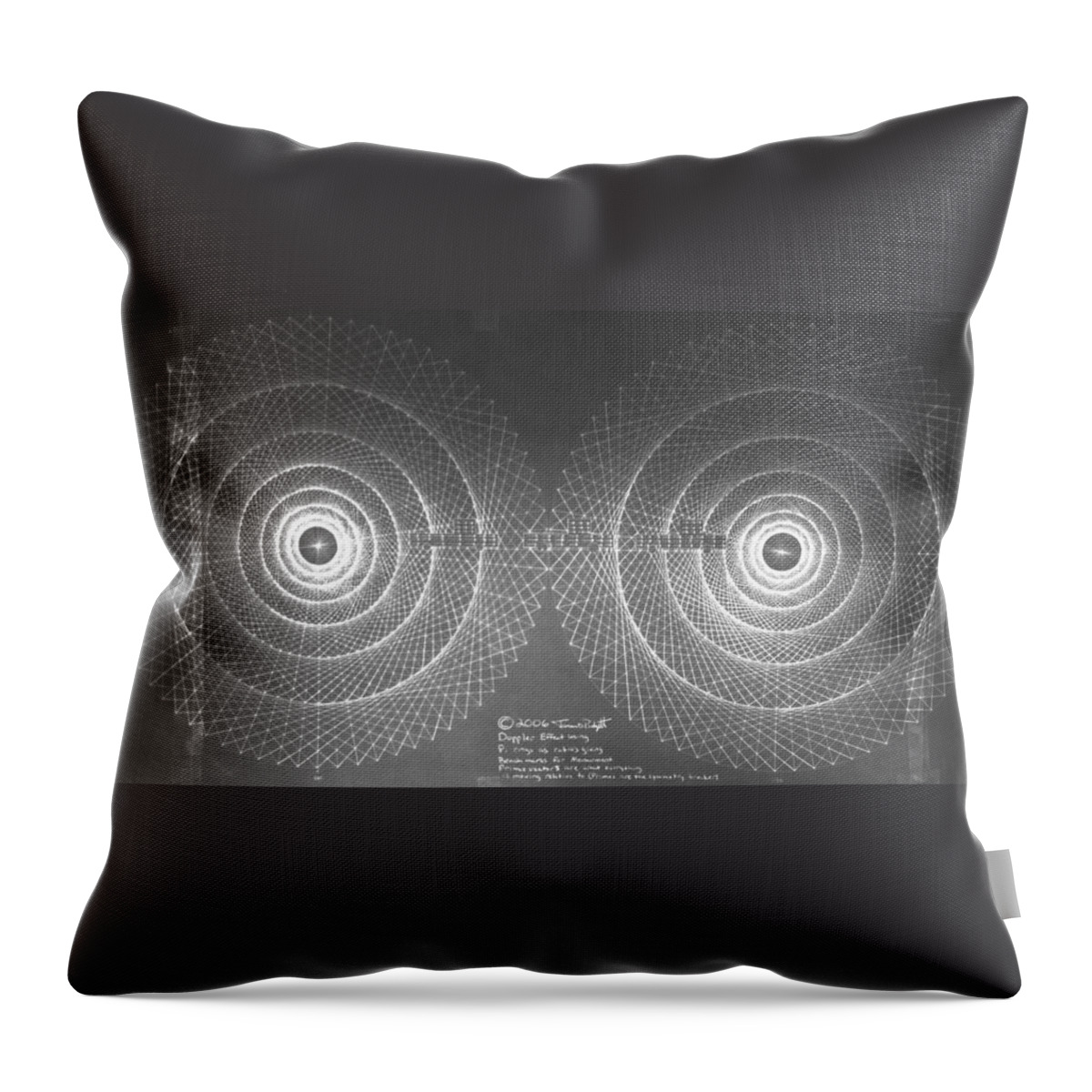 Doppler Throw Pillow featuring the drawing Doppler Effect Parallel Universes by Jason Padgett