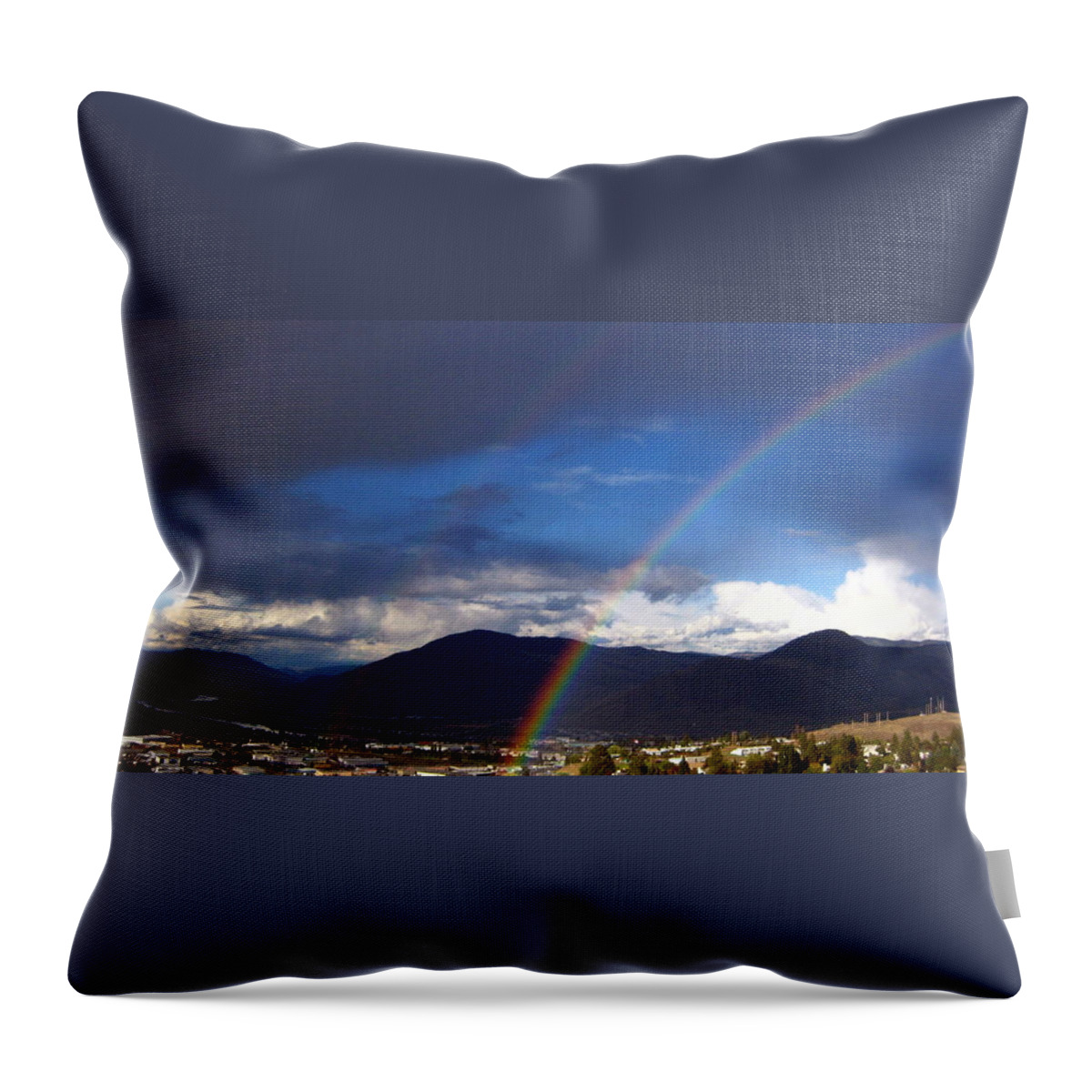 Rainbow Throw Pillow featuring the photograph Double Delight by Kathy Bassett
