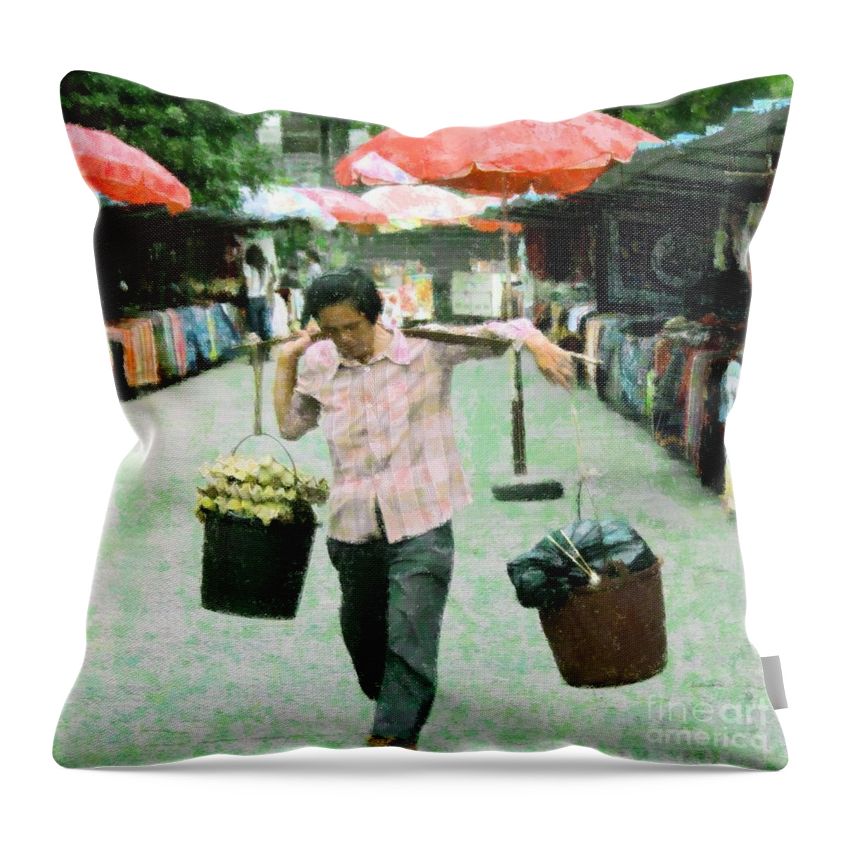 China Throw Pillow featuring the photograph Double Load by Barbie Corbett-Newmin
