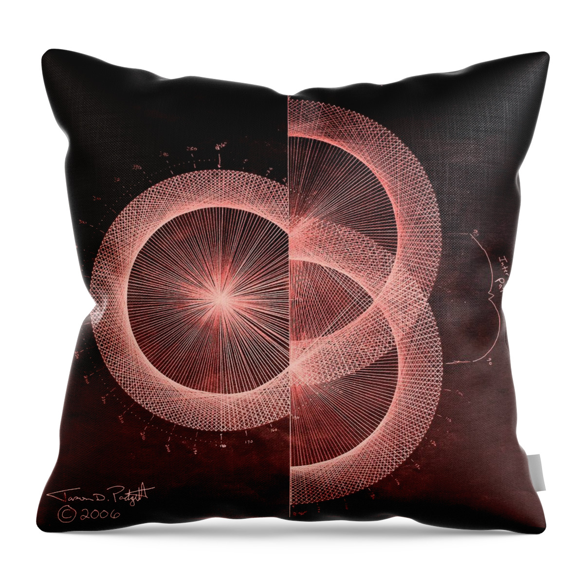 Jason Throw Pillow featuring the drawing Double Slit Test by Jason Padgett