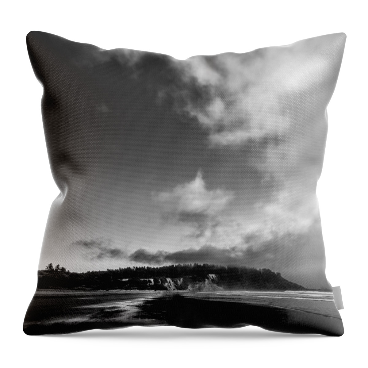 Art Throw Pillow featuring the photograph Down the Beach by Jon Glaser