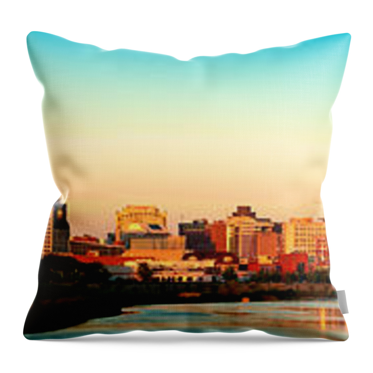 Downtown Indianapolis Throw Pillow featuring the photograph Downtown Indianapolis 1914 by Georgia Clare
