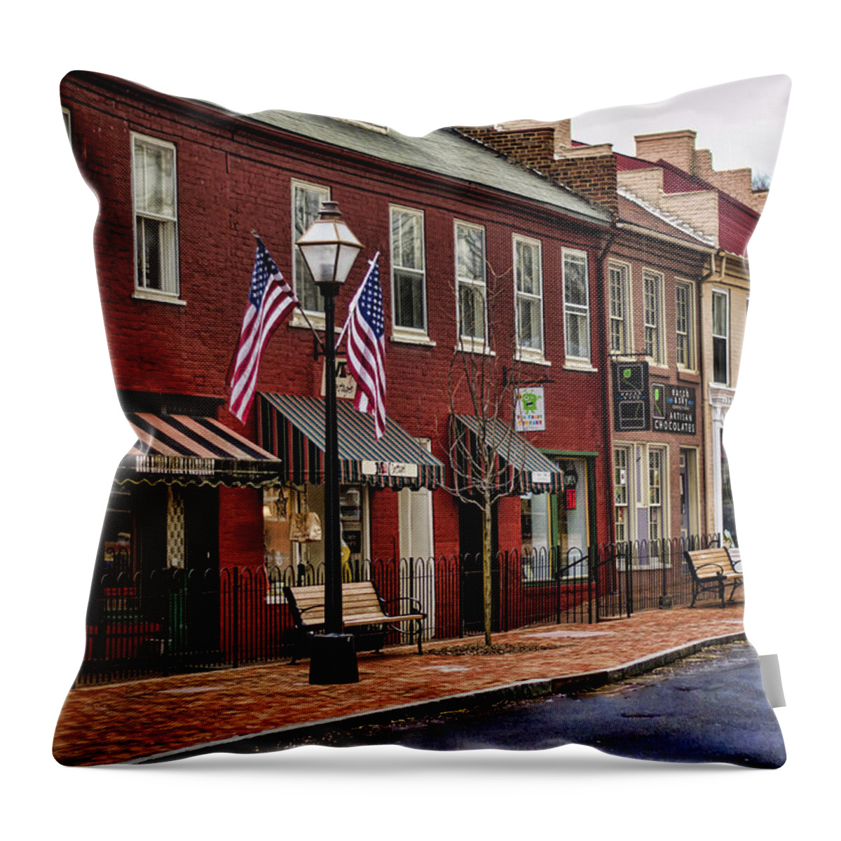 Jonesborough Throw Pillow featuring the photograph Downtown Jonesborough TN by Heather Applegate