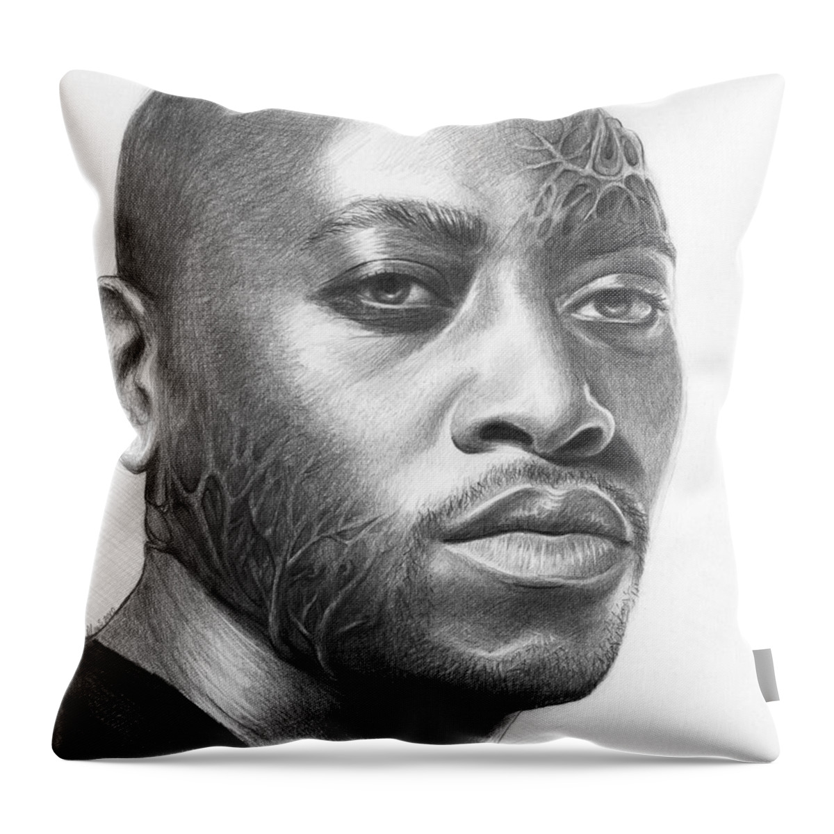 House Md Throw Pillow featuring the drawing Dr. Foreman - House MD by Olga Shvartsur