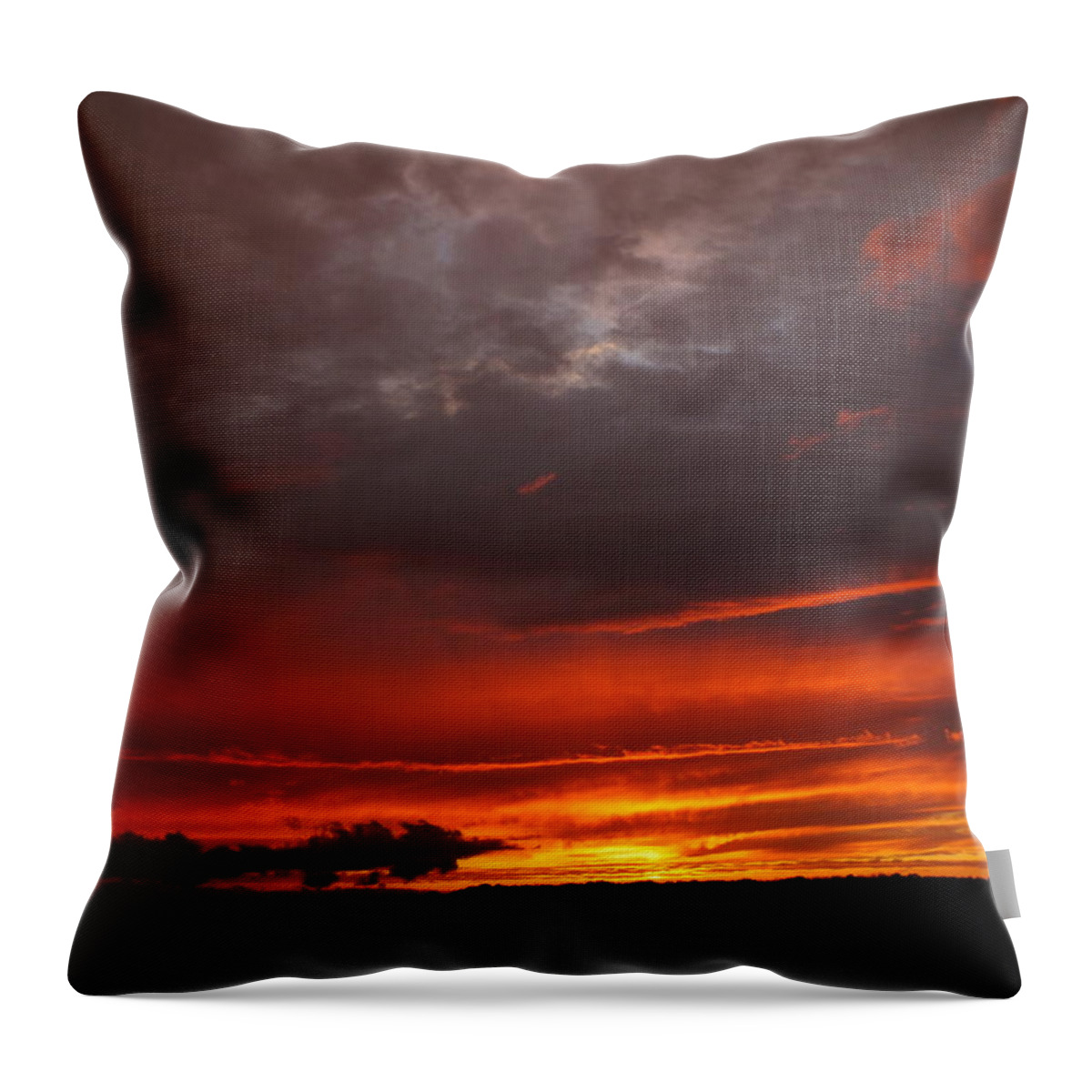 Sunset Throw Pillow featuring the photograph Dragon Fire Sunset by Peggy King
