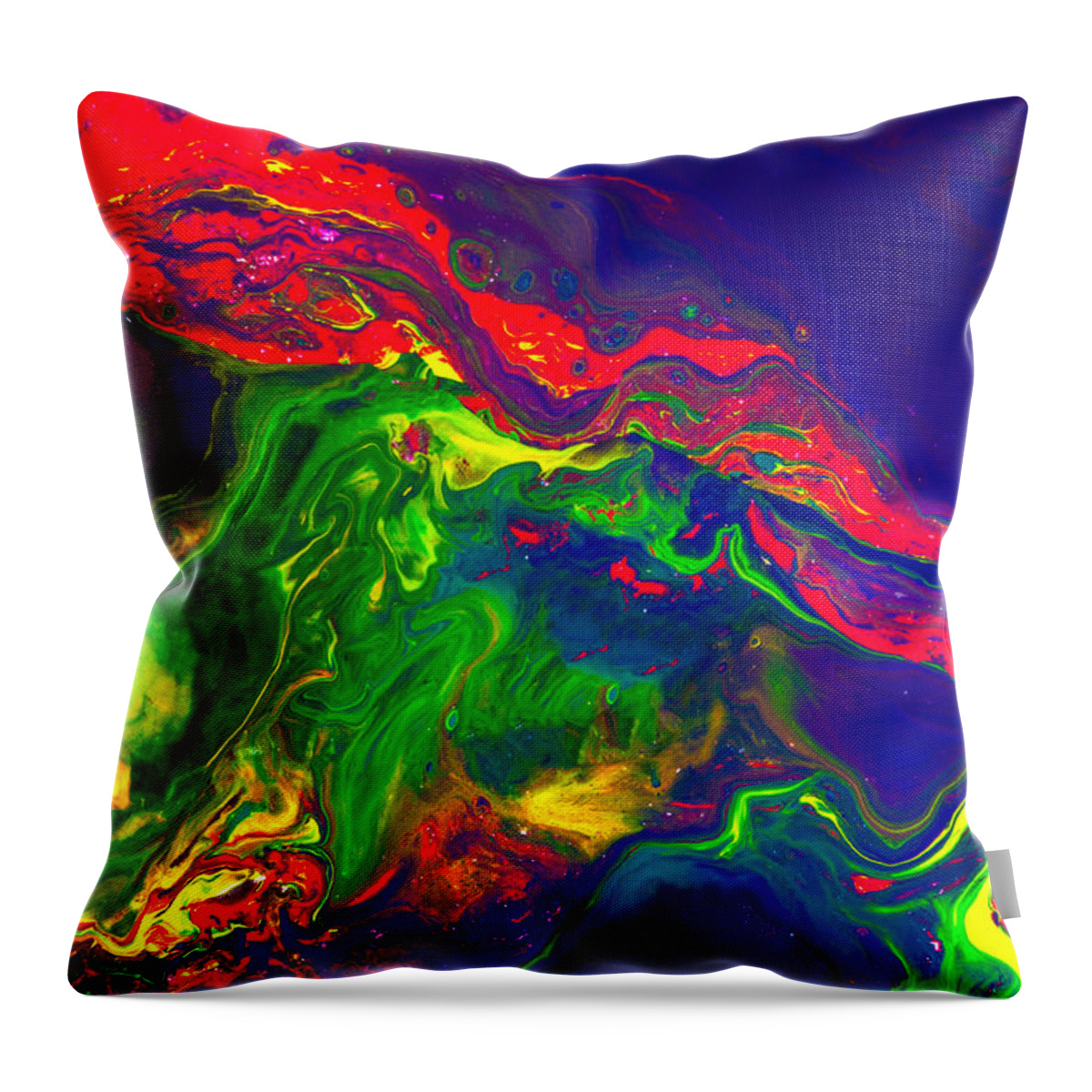 Abstract Throw Pillow featuring the painting Dragon - Modern Abstract Painting by Modern Abstract