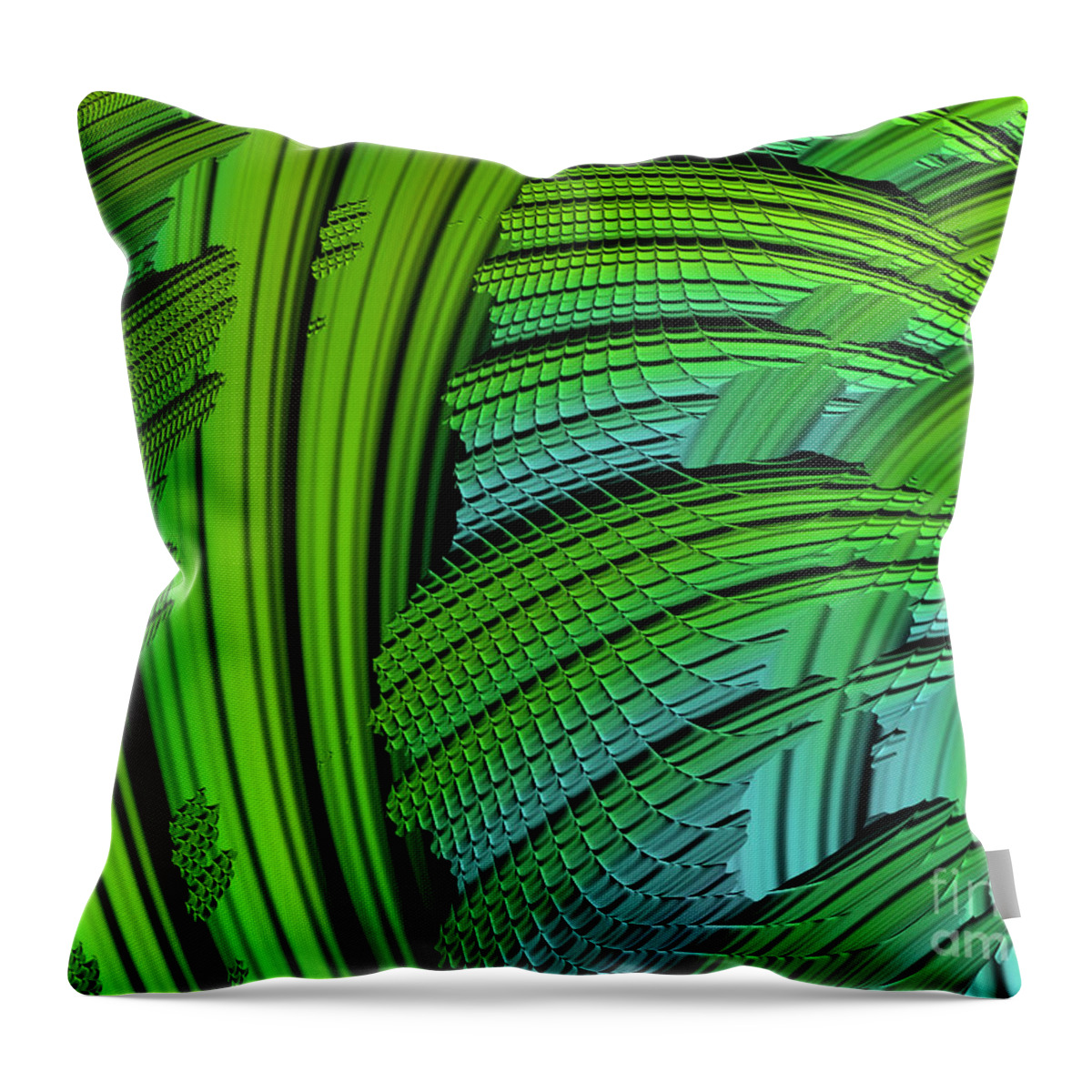 #art #print #fractal #dragon #happijar Throw Pillow featuring the digital art Dragon Skin by Vix Edwards