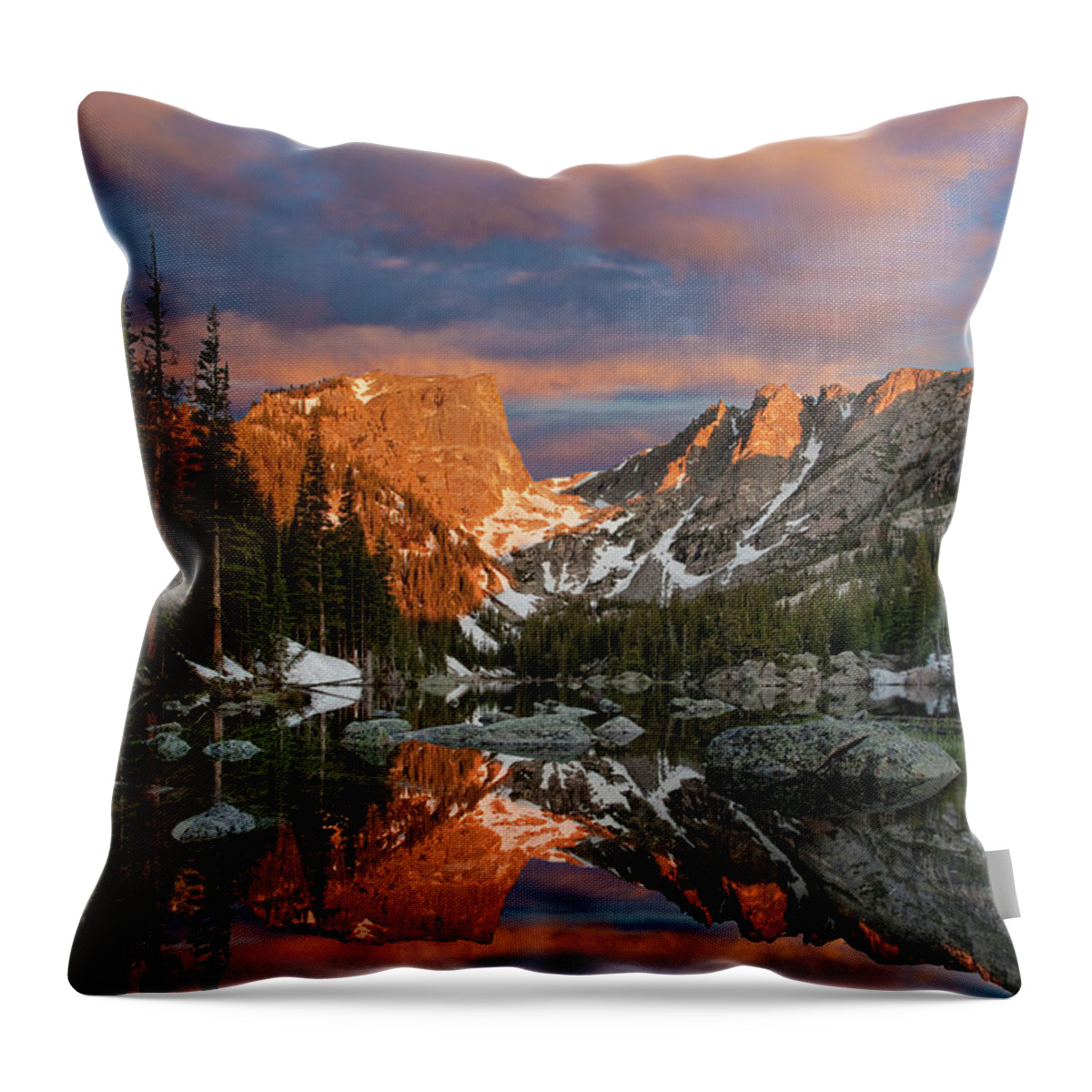 Tranquility Throw Pillow featuring the photograph Dream Lake by Brad Mcginley Photography