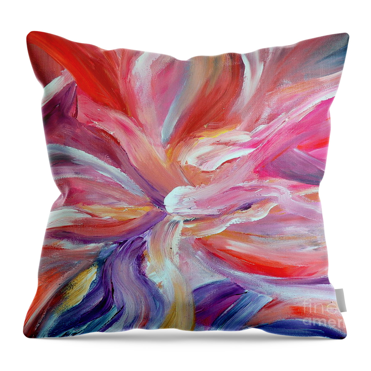 Abstract Throw Pillow featuring the painting Dream by Teresa Wegrzyn