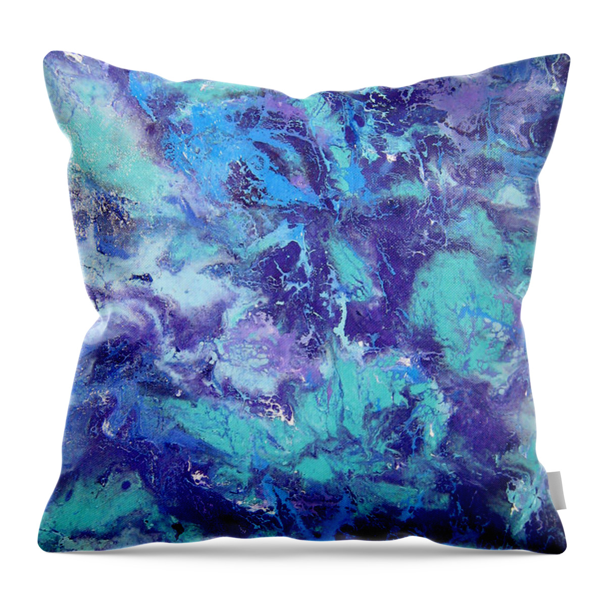Resin Art Throw Pillow featuring the painting Dream Weaver II by Jane Biven