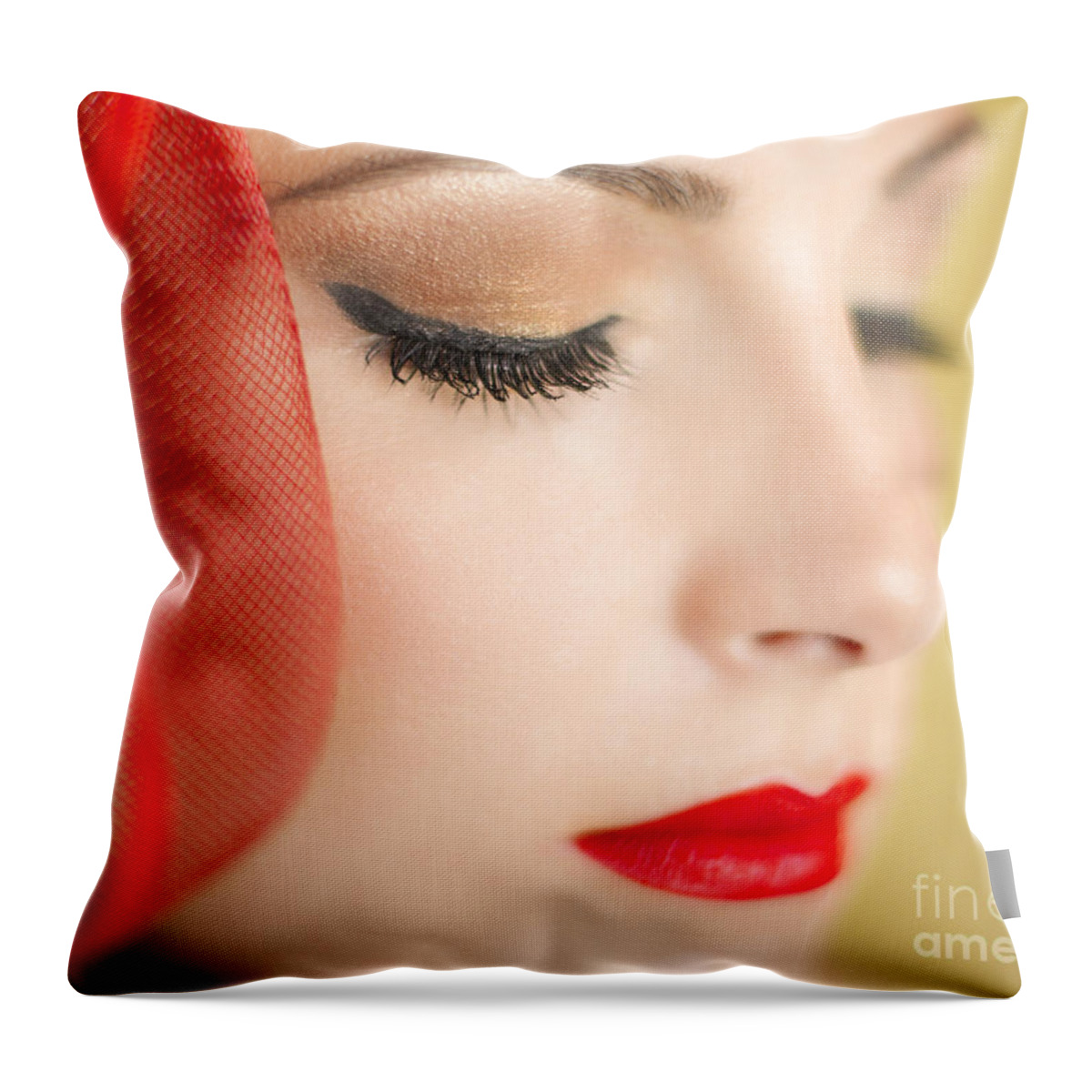 Beautiful Throw Pillow featuring the photograph Dreaming In Red by Evelina Kremsdorf