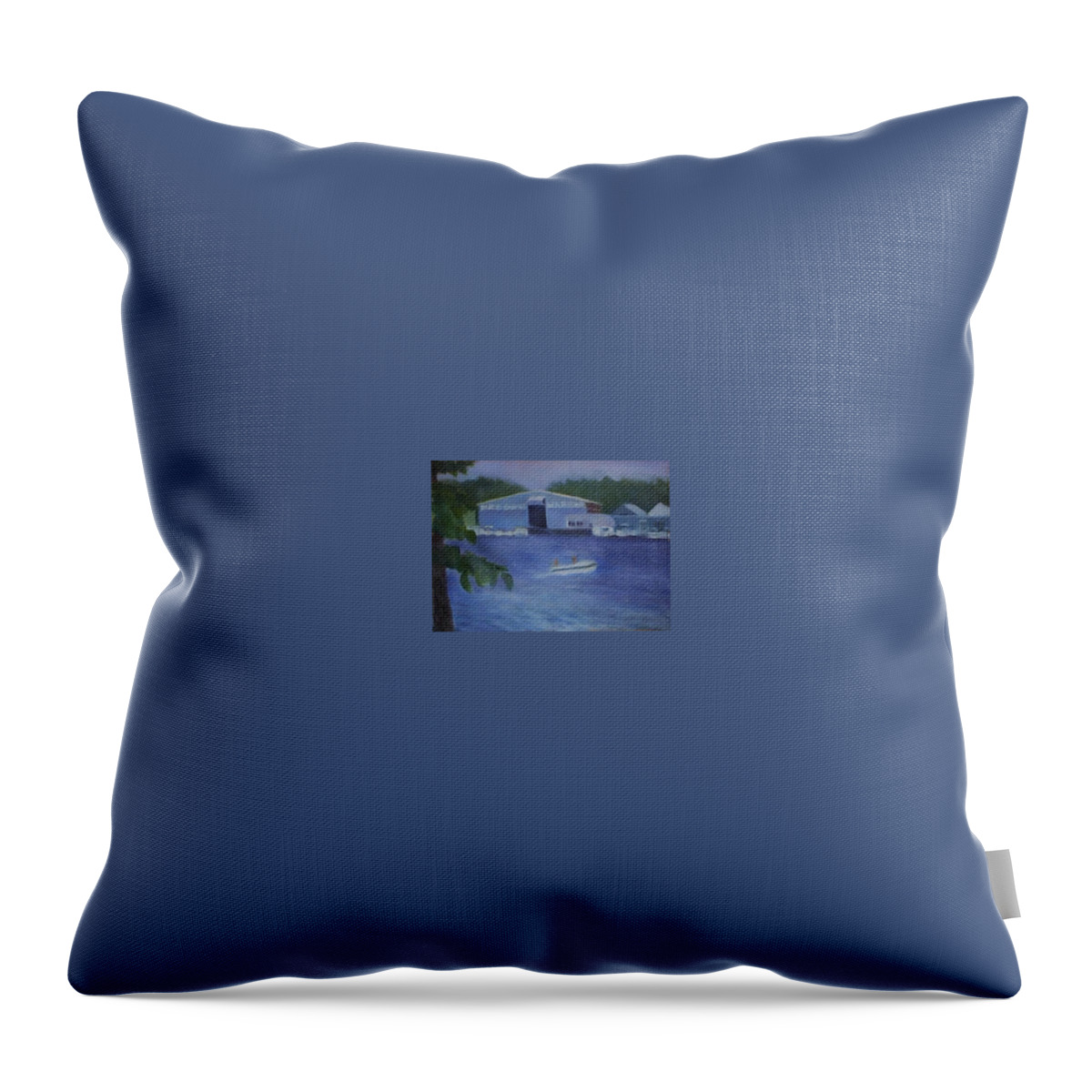 Marina Throw Pillow featuring the painting Dredge Harbor by Sheila Mashaw