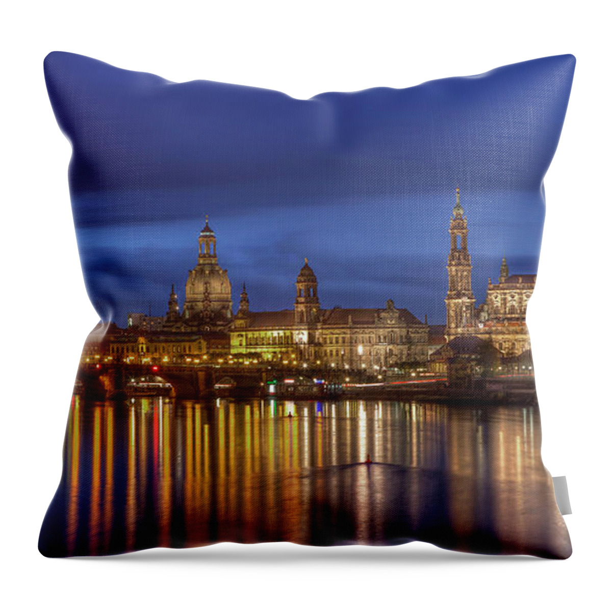 Panoramic Throw Pillow featuring the photograph Dresden by Klaus Kehrls
