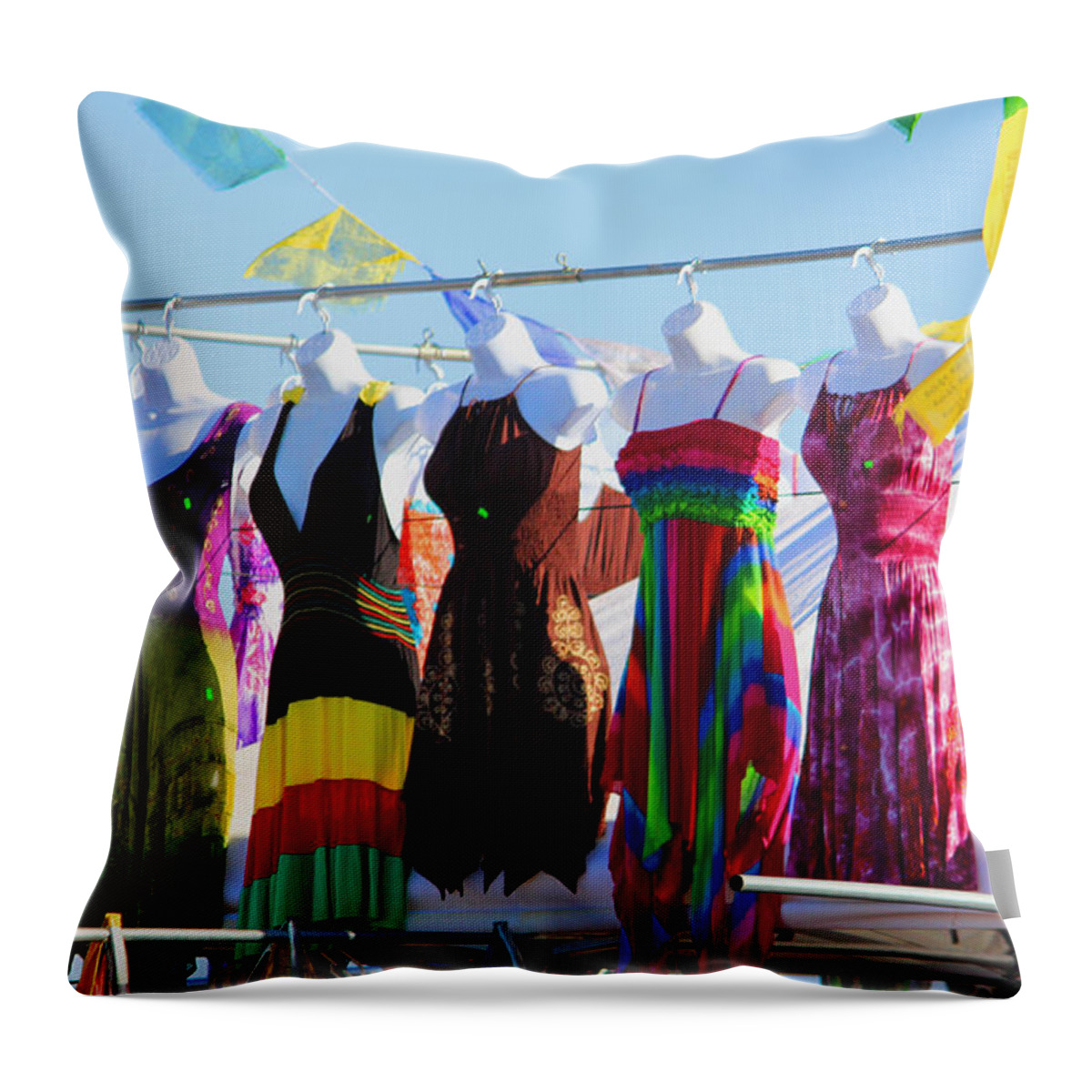 Clothing Throw Pillow featuring the photograph Dress For Excess by Kym Backland