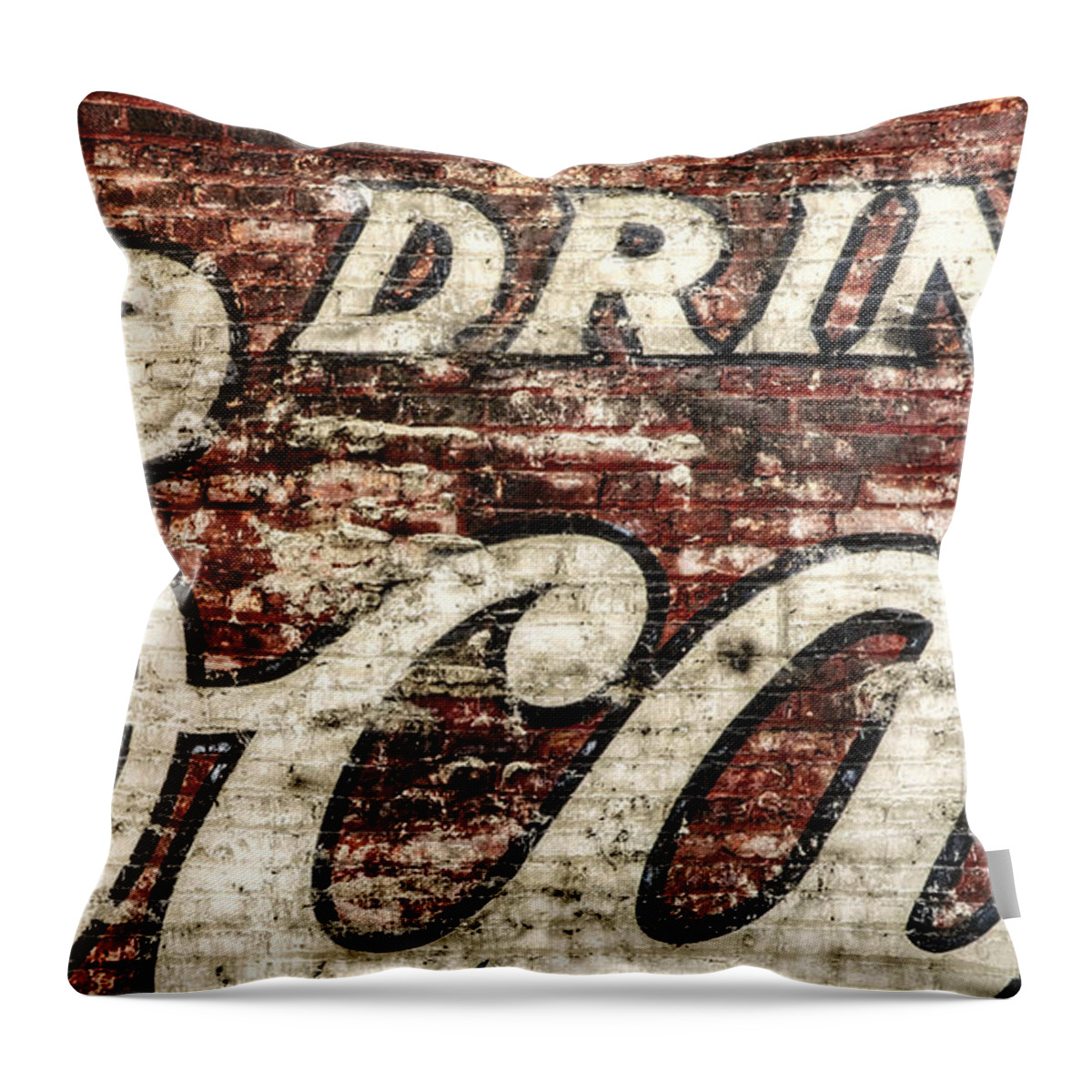Red Throw Pillow featuring the photograph Drink Coca-Cola 2 by Scott Norris