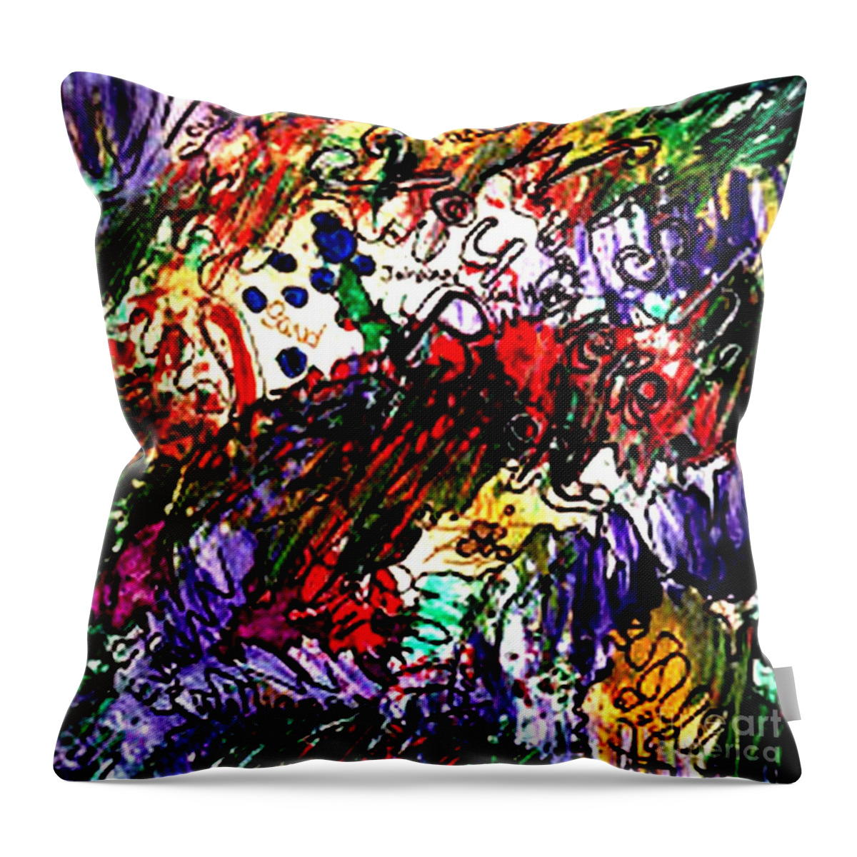 Drink Up Throw Pillow featuring the painting Drink Up by Donna Daugherty
