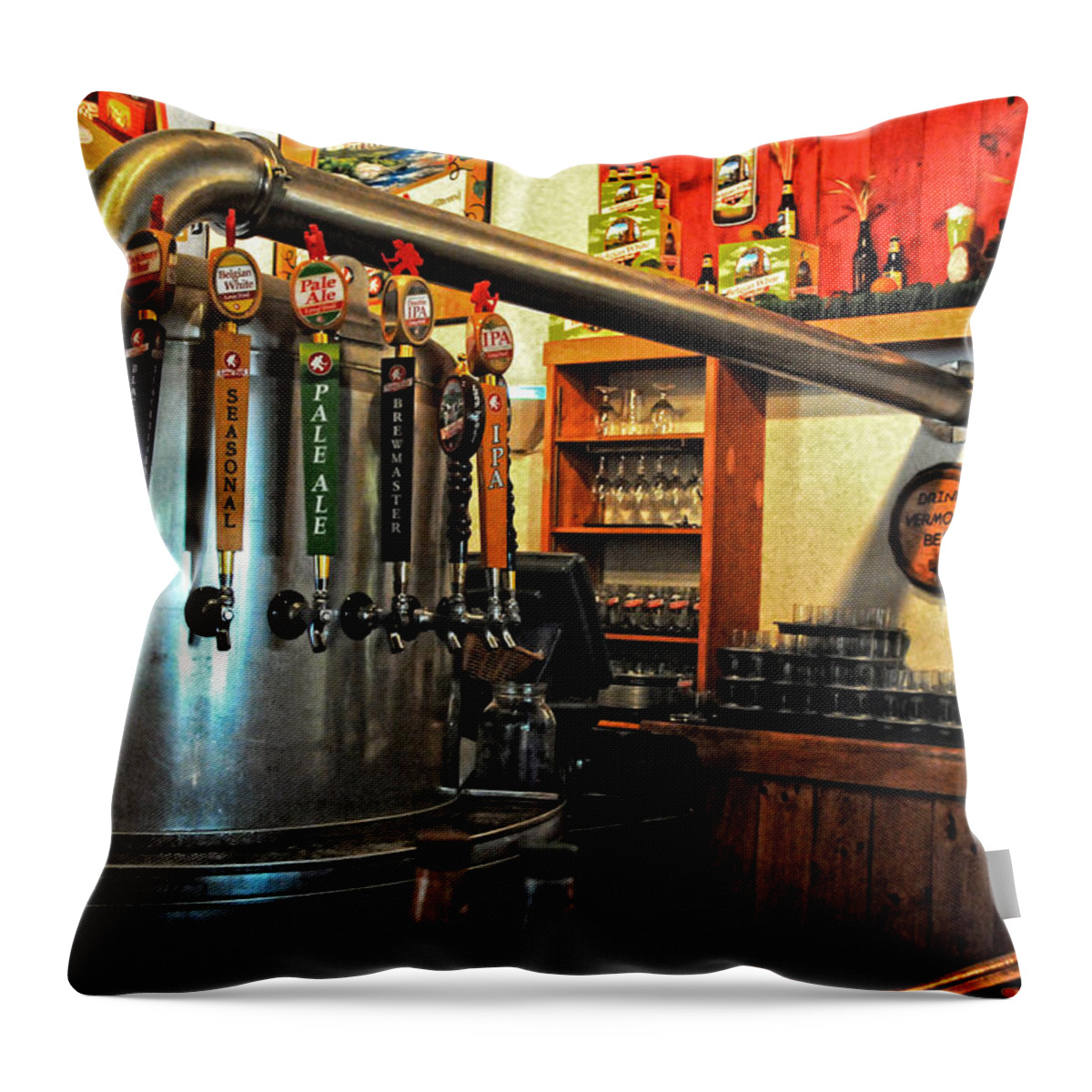 Drink Throw Pillow featuring the photograph Drink Vermont Beer by Mike Martin
