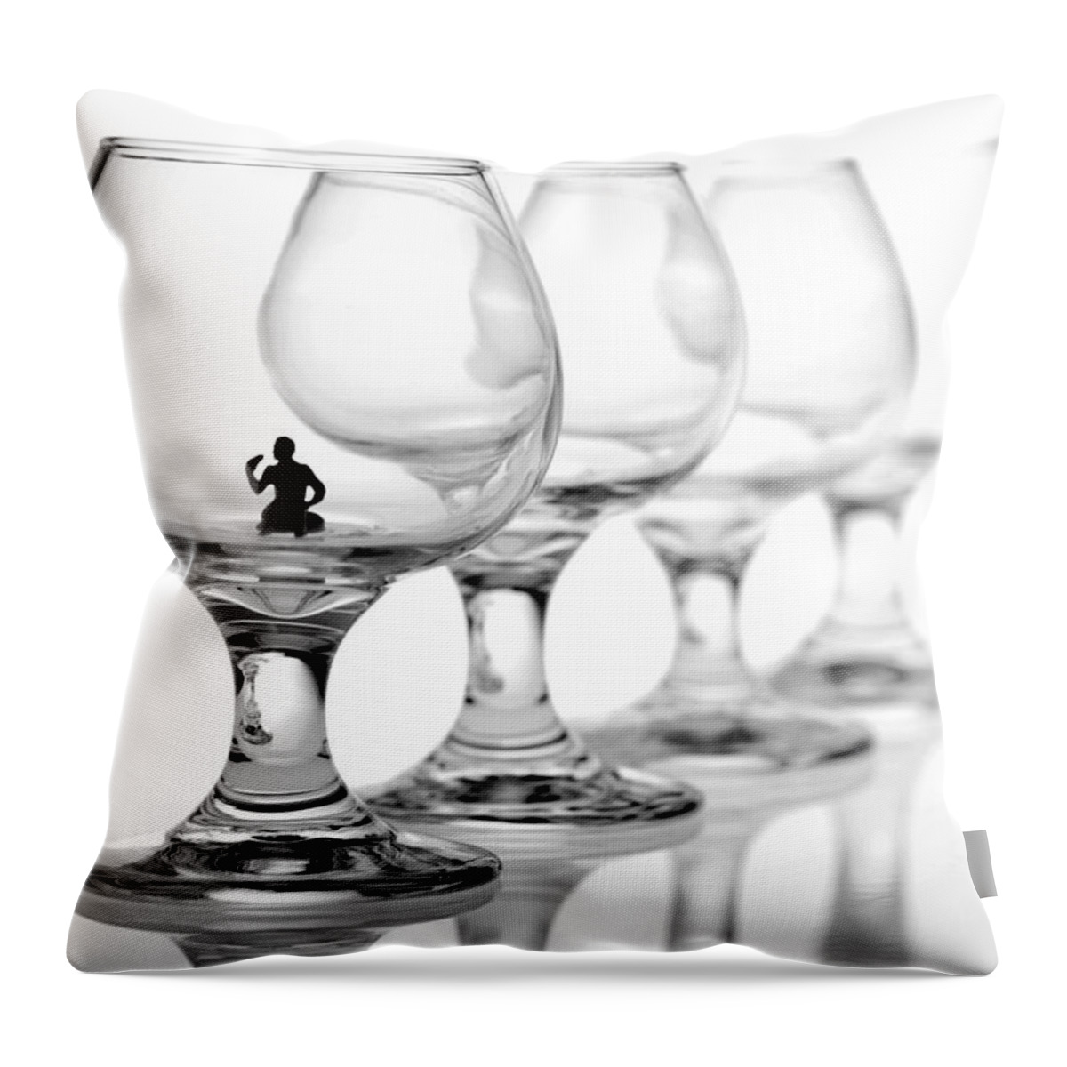 Drink Throw Pillow featuring the painting Drinking in cups by Paul Ge