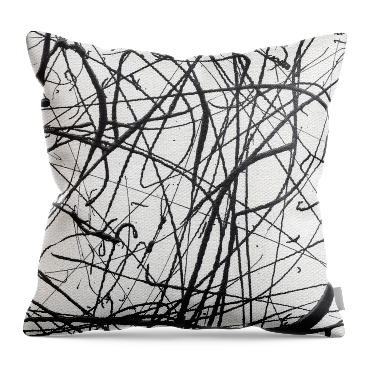 Abstract Throw Pillow featuring the painting Drip Painting for Time's Up by Ismael Cavazos