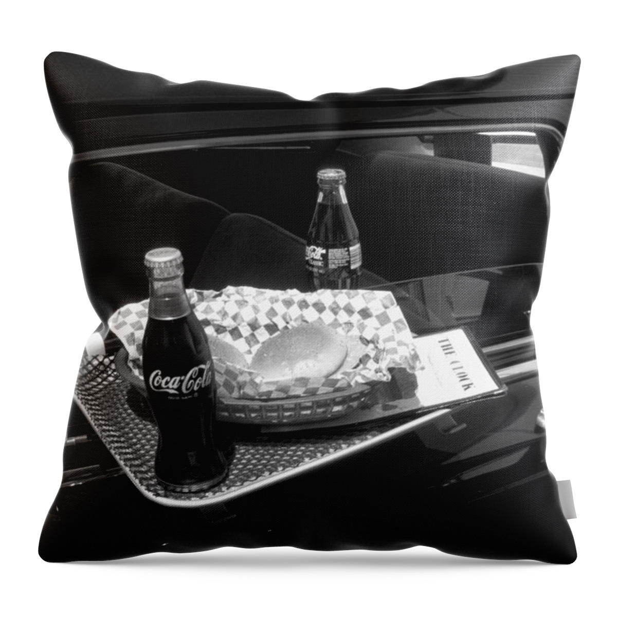 Drive-in Throw Pillow featuring the photograph Drive-in Coke and Burgers by Paul W Faust - Impressions of Light