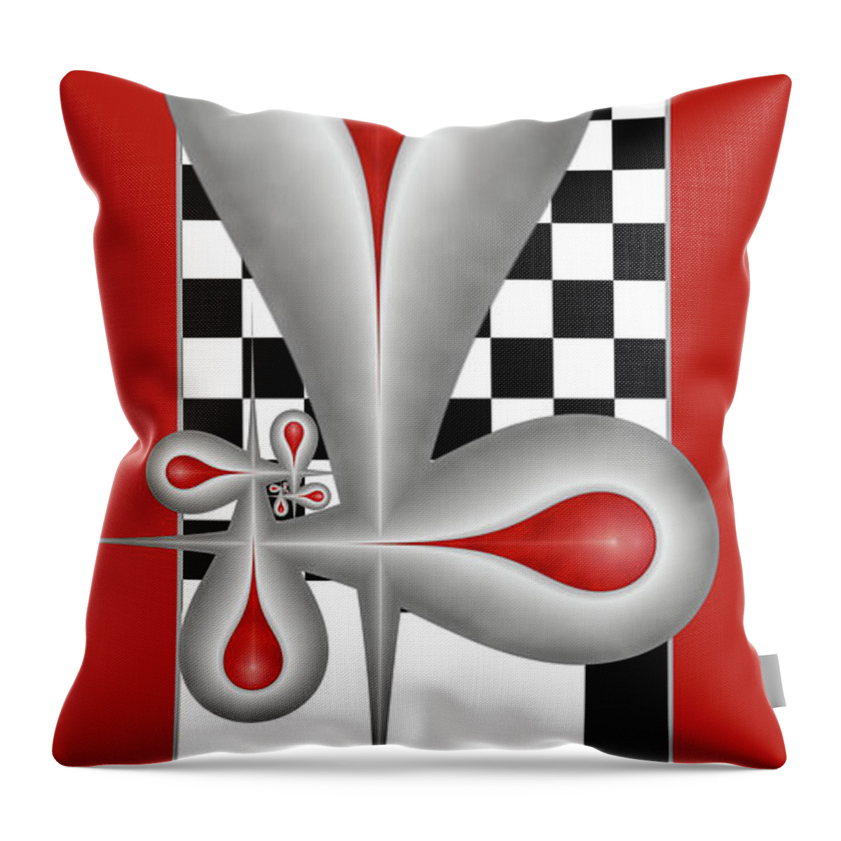 Drops Throw Pillow featuring the digital art Drops on a Chess Board by Gabiw Art