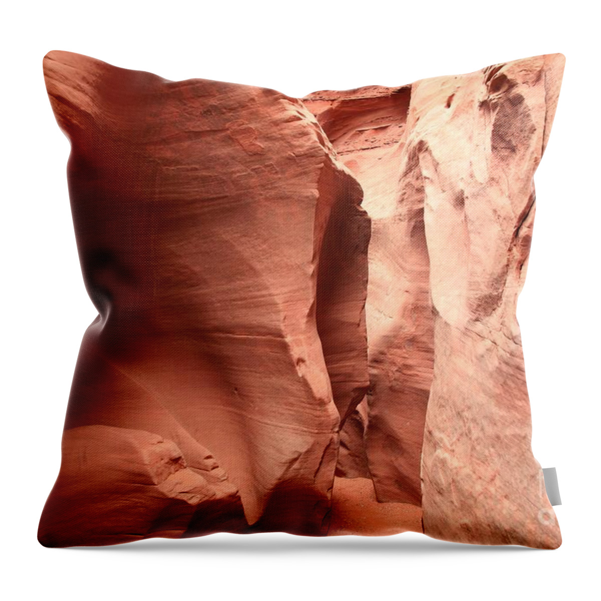 Dry Fork Slots Throw Pillow featuring the photograph Dry Fork Sandstone by Adam Jewell