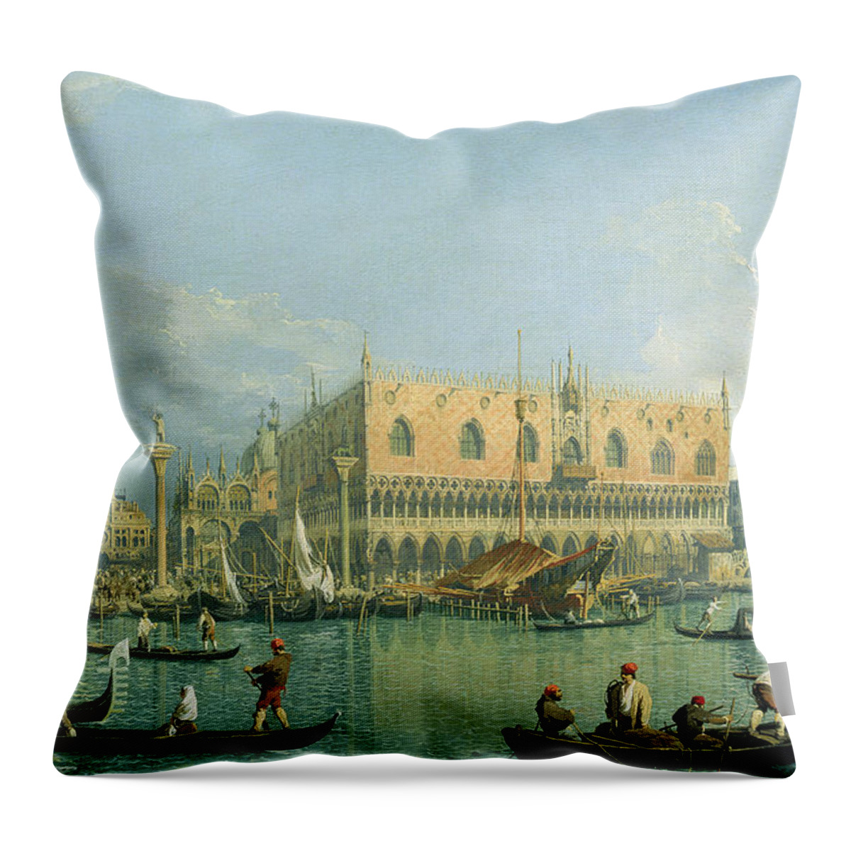 Venetian Throw Pillow featuring the painting Ducal Palace  Venice by Canaletto