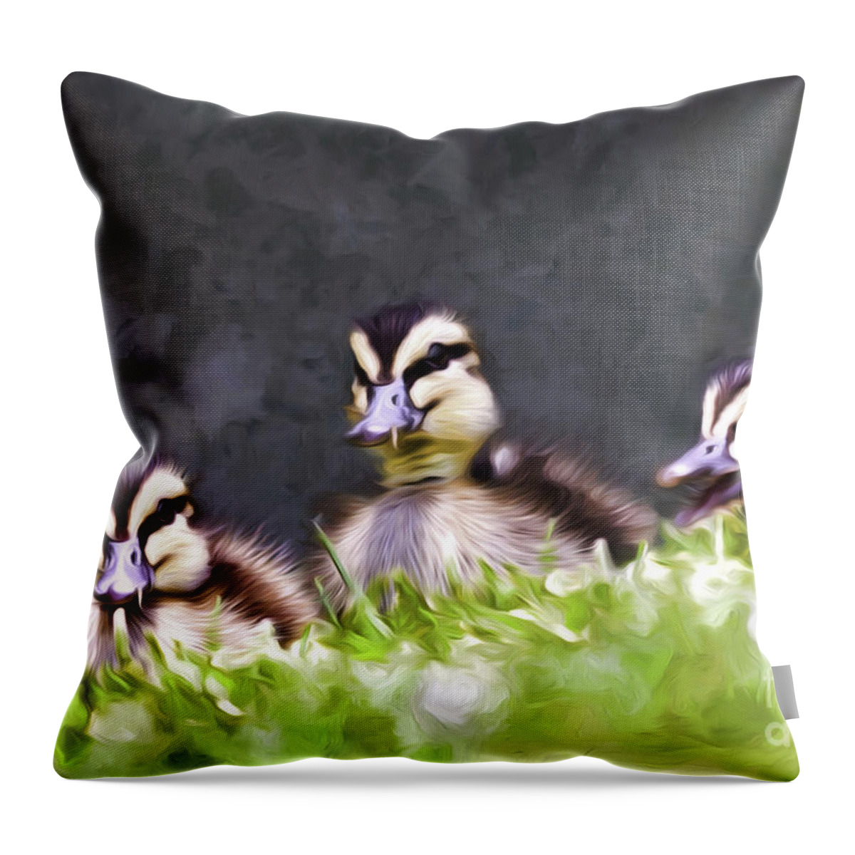 Pacific Black Ducklings Throw Pillow featuring the photograph Ducklings by Sheila Smart Fine Art Photography