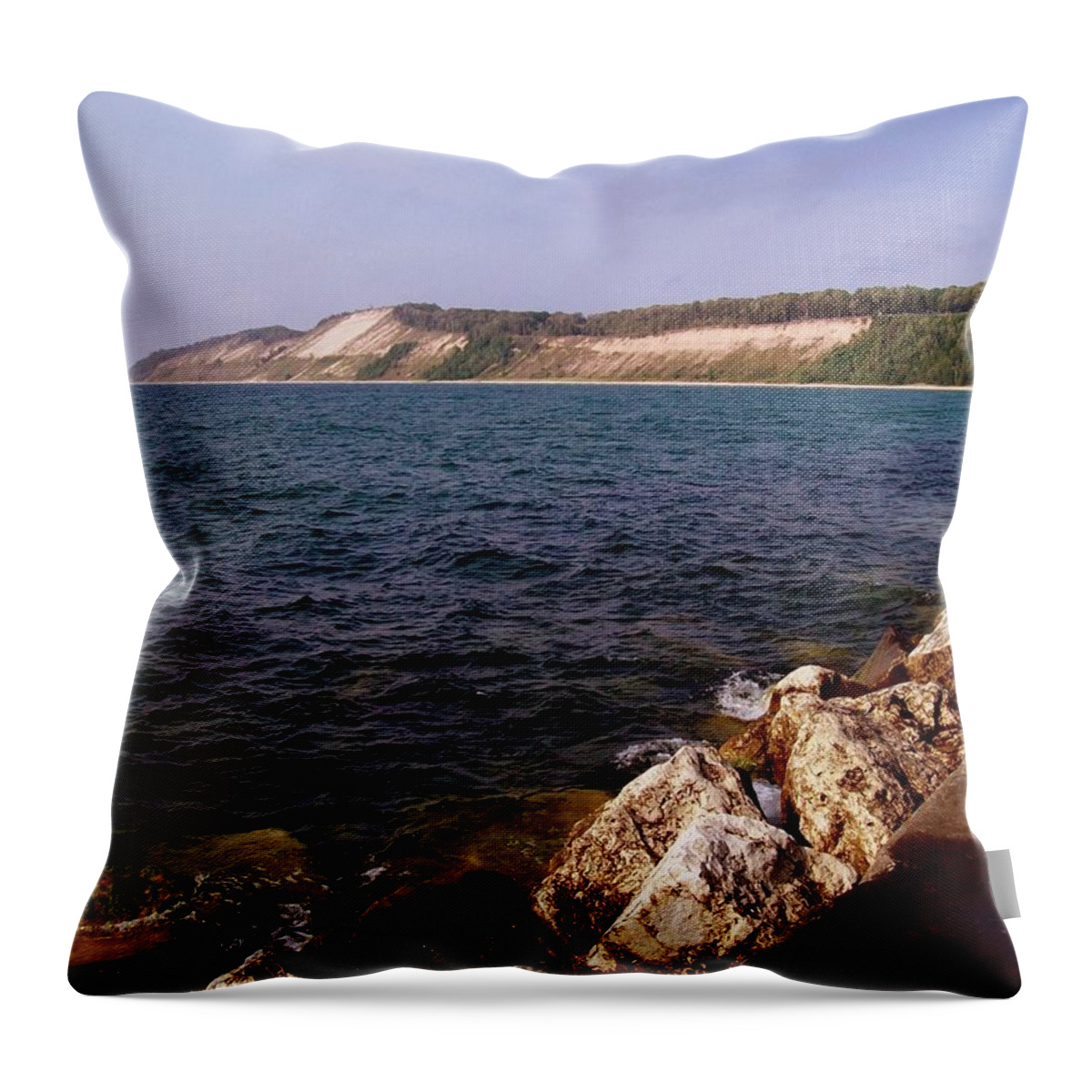 Michigan Throw Pillow featuring the photograph Dunes North of Frankfort Michigan by Michelle Calkins