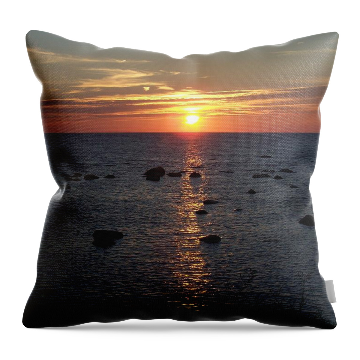 Nature Throw Pillow featuring the photograph Dusk at Kettle Point by Michelle Miron-Rebbe