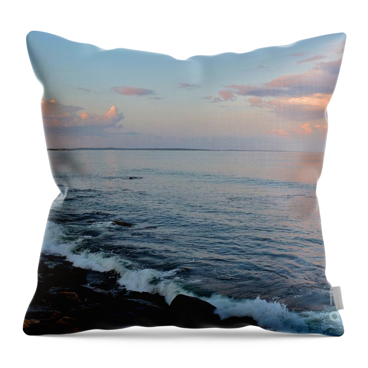 Ocean Throw Pillow featuring the photograph Dusk by the Sea by Tammie Miller