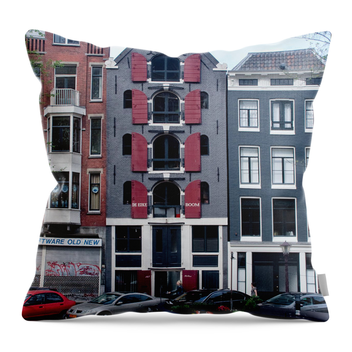 Amsterdam Throw Pillow featuring the photograph Dutch Canal House by Thomas Marchessault