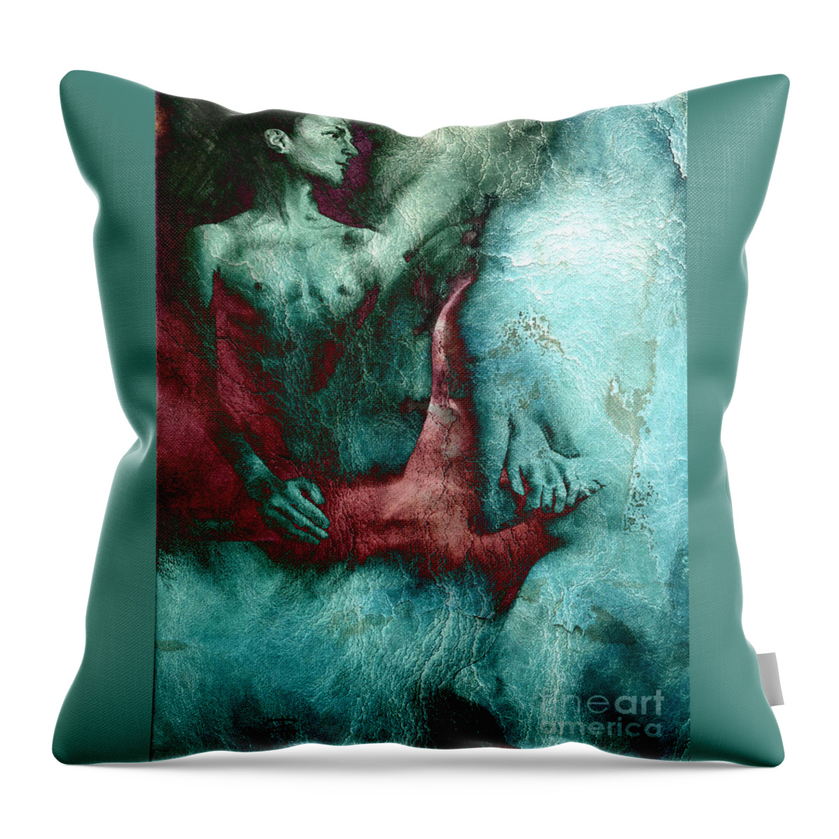 Figurative Throw Pillow featuring the digital art Dylan with Mood Texture by Paul Davenport