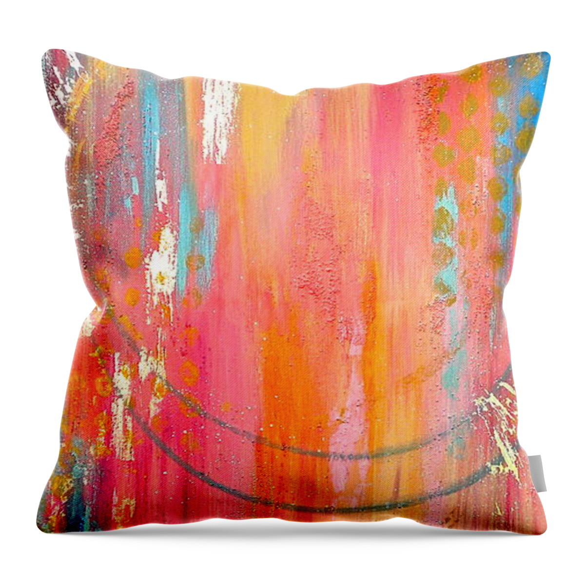 Dynamic Connection Throw Pillow featuring the painting Dynamic Connection by Debi Starr