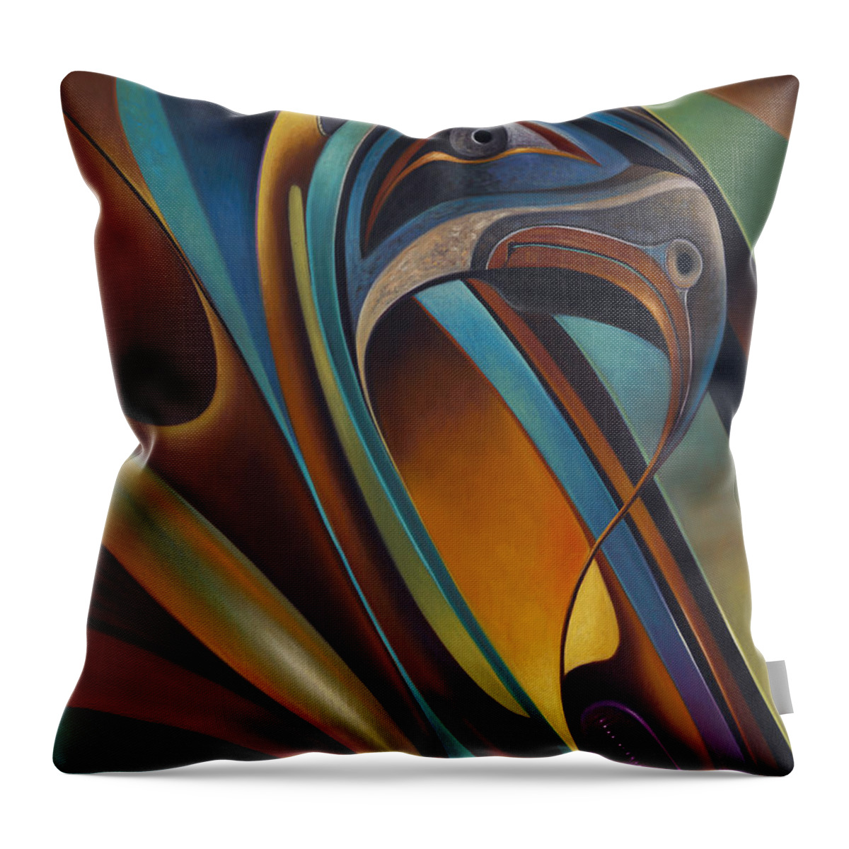 Abstract Throw Pillow featuring the painting Dynamic Series #17 by Ricardo Chavez-Mendez