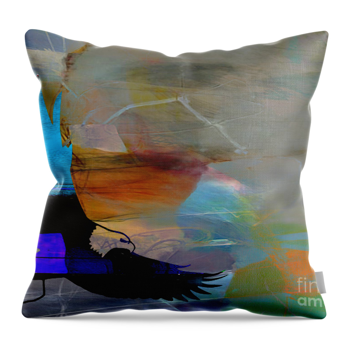Eagle Throw Pillow featuring the mixed media Eagle by Marvin Blaine