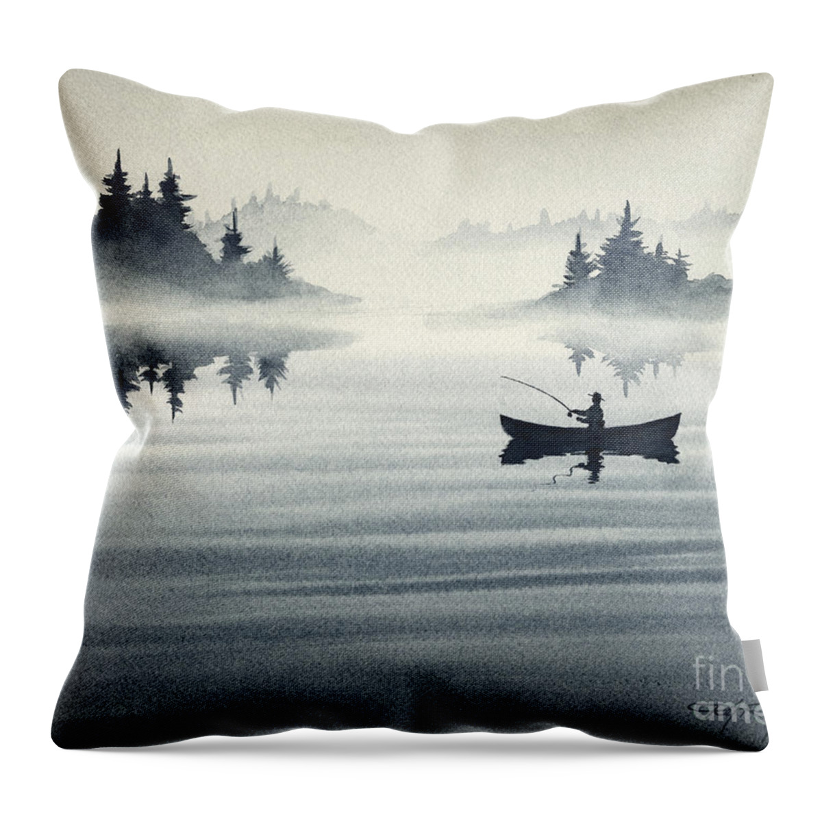 Early To Rise Throw Pillow featuring the painting Early To Rise by David Rogers