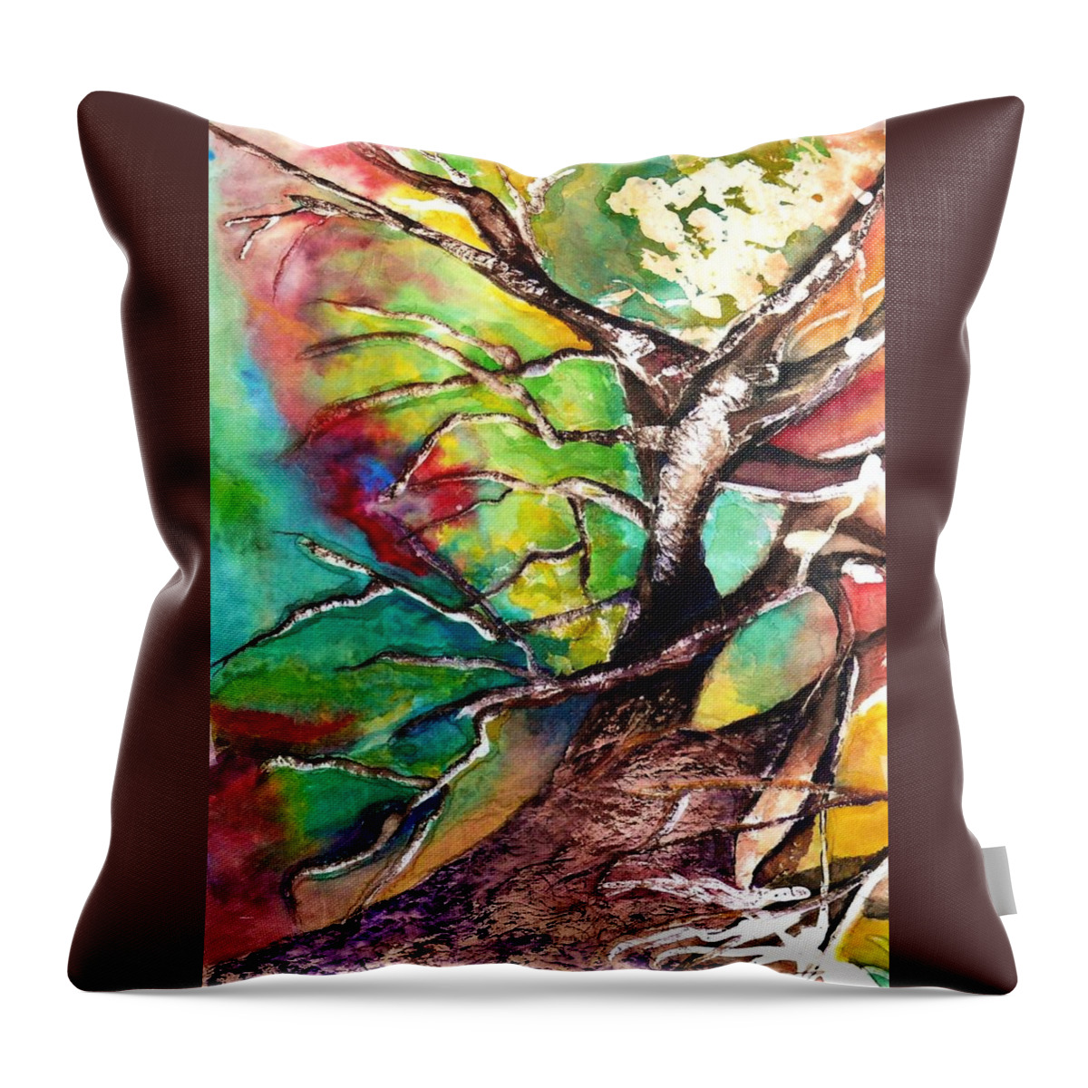 Oak Tree Throw Pillow featuring the painting Earth Angel SOLD by Tracie L Hawkins