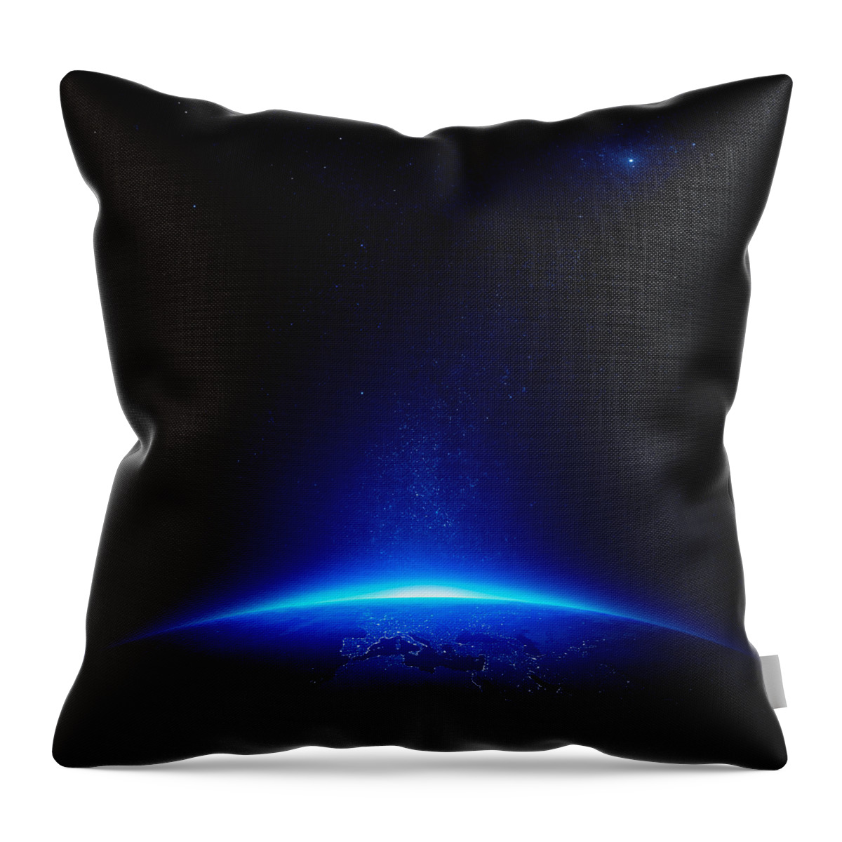 Earth Throw Pillow featuring the photograph Earth at night with city lights by Johan Swanepoel